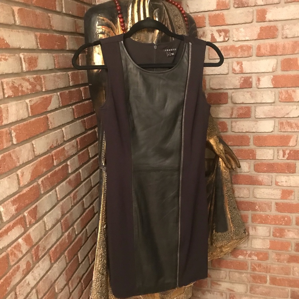 Theory Leather Paneled Dress Size 2